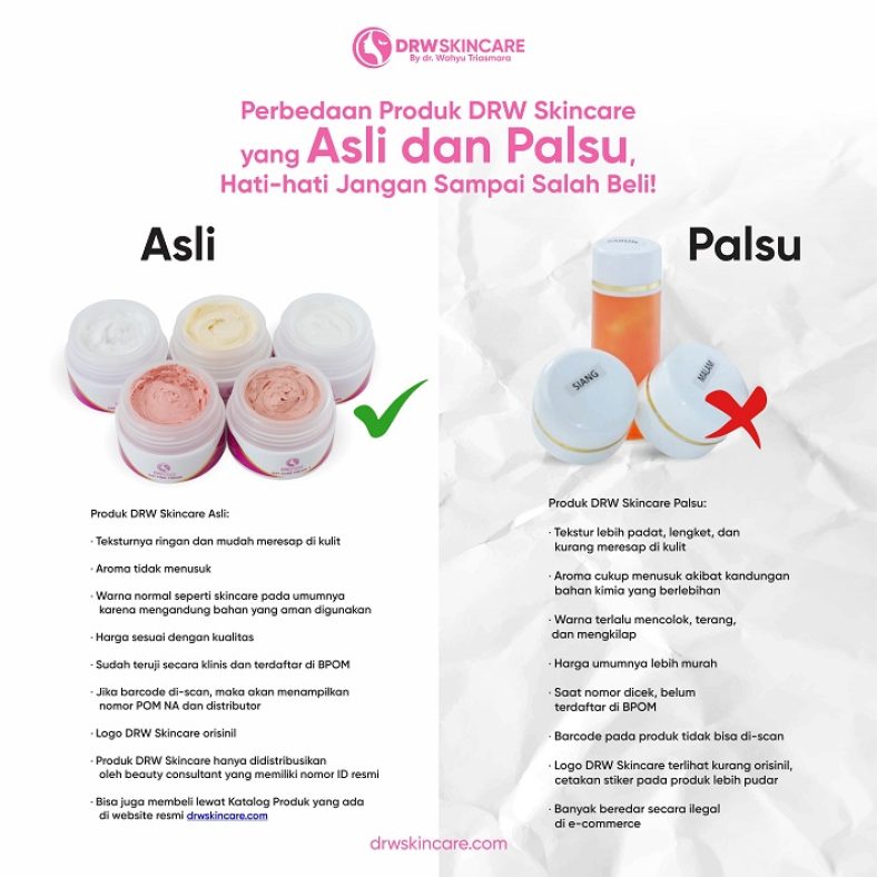 Perbedaan Produk DRW Skincare yang Asli dan Palsu, Hati-hati Jangan Sampai Salah Beli!