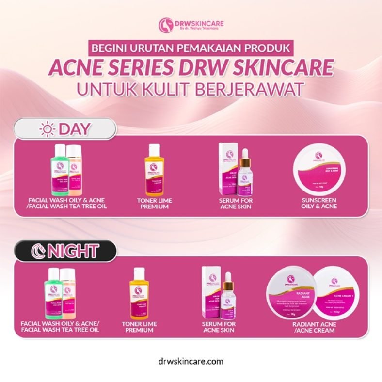 Begini Urutan Pemakaian Produk Acne Series DRW Skincare untuk Kulit Berjerawat